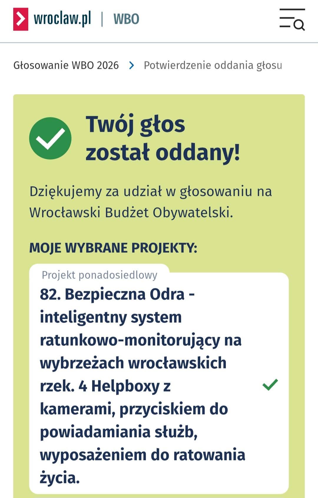 🌊 Wspieramy projekt WBO 2026: #82 Bezpieczna Odra 🌊 Wspieramy projekt WBO 2026: #82 Bezpieczna Odra